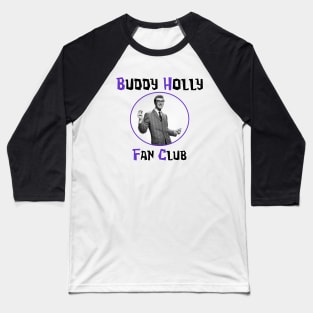 Buddy Holly Fan Club (Purple) Baseball T-Shirt